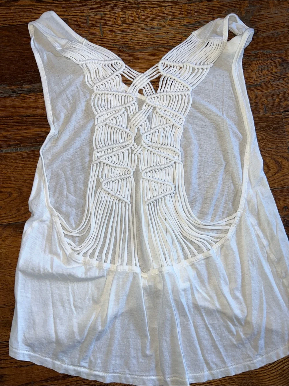 Free People White Macramé Open-Back Tank - Picture 7 of 7